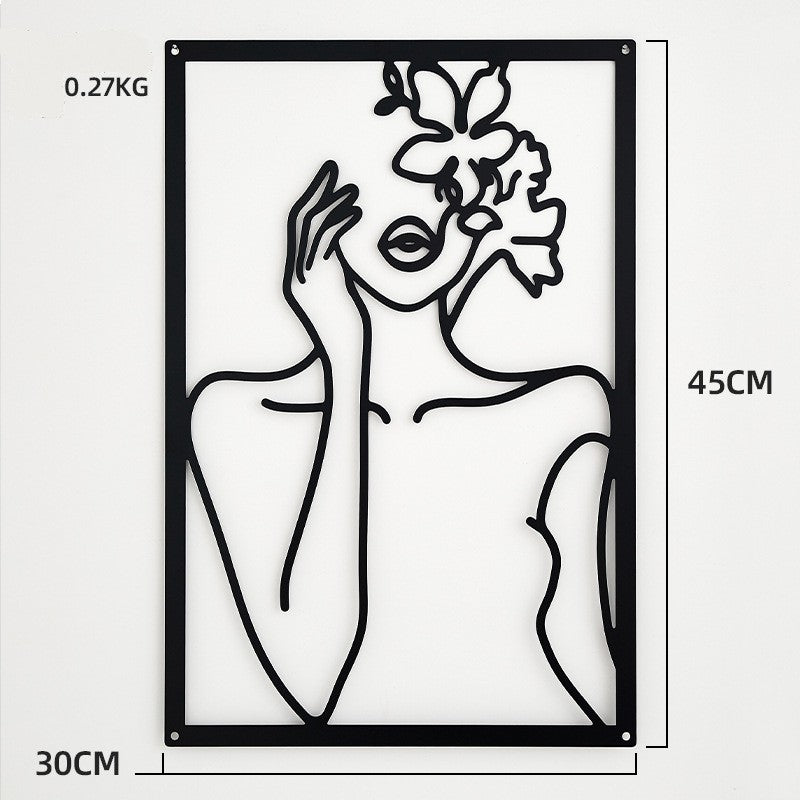 Ephemeral Botanical Line Art Floral and Feminine Wall Decoration