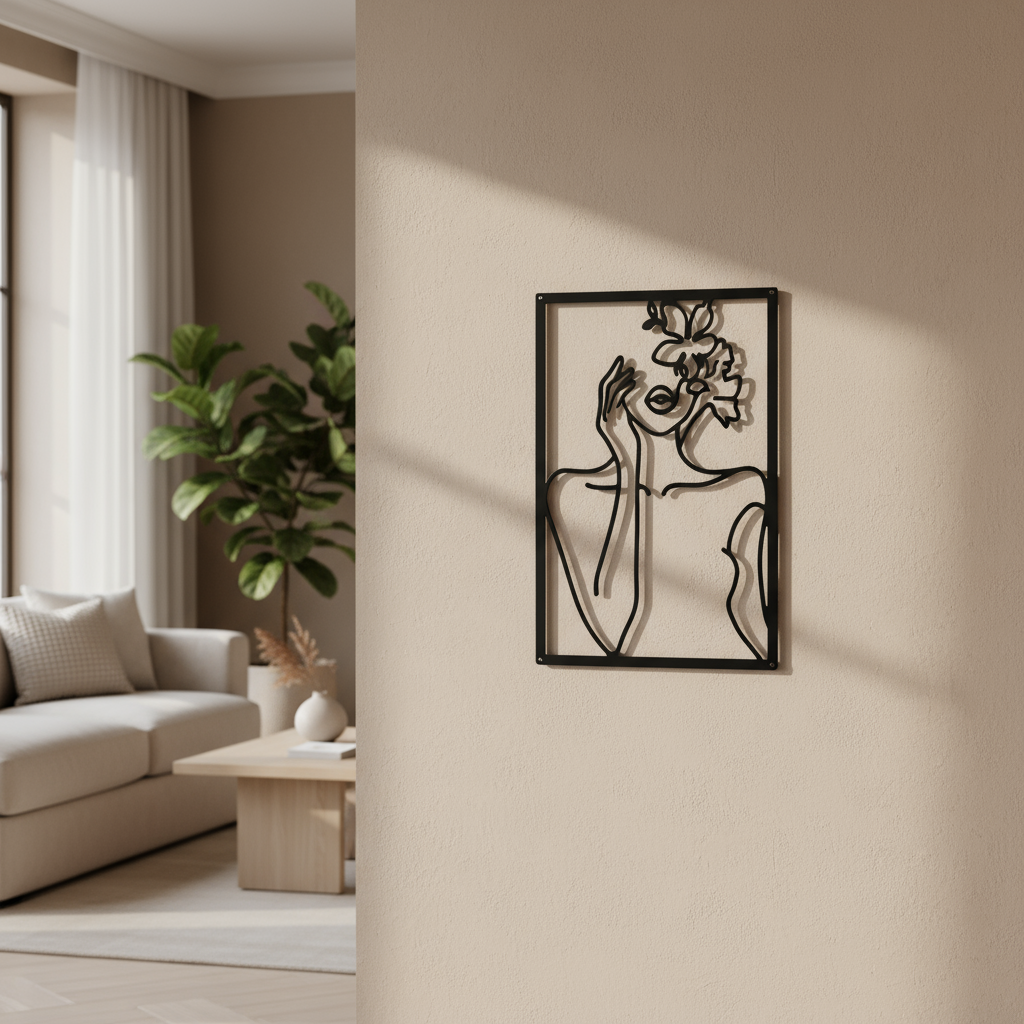 Ephemeral Botanical Line Art Floral and Feminine Wall Decoration