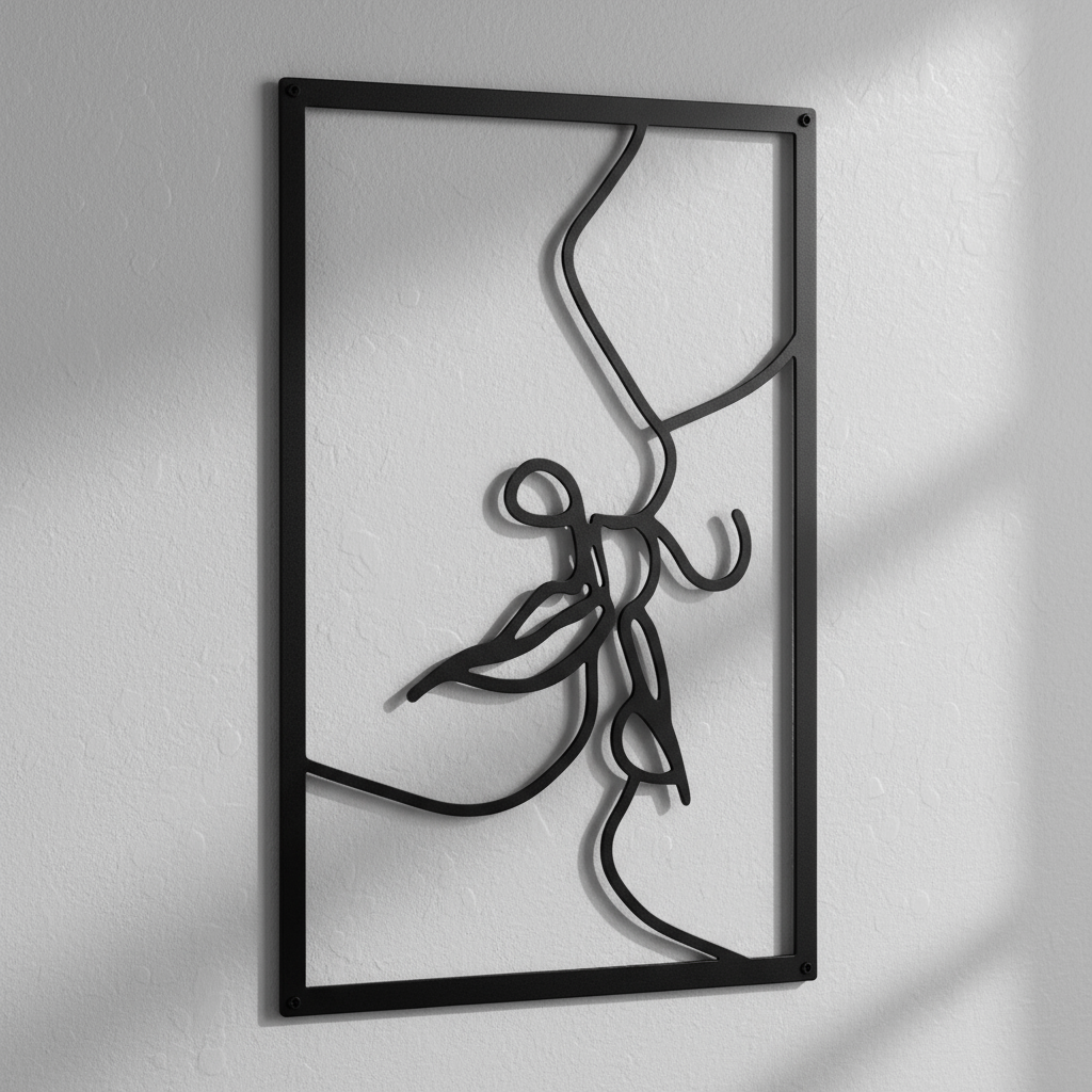 Wall Art Passionate Kiss Romantic Line Art Metal
