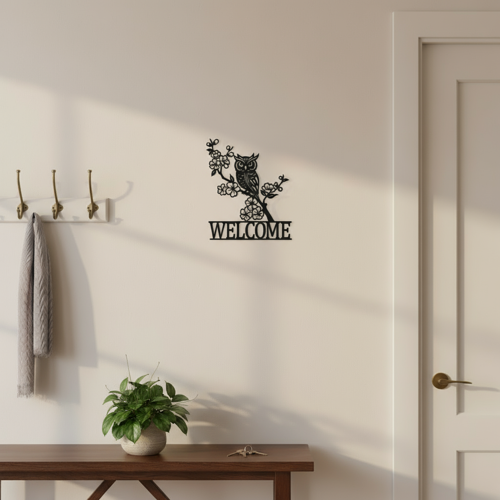 Welcome Owl Wall Decoration