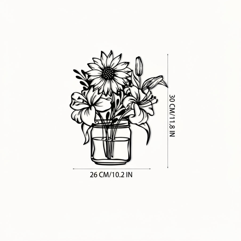 Mixed Country Bouquet Wall Decoration in Pot - A Tribute to Floral Generosity