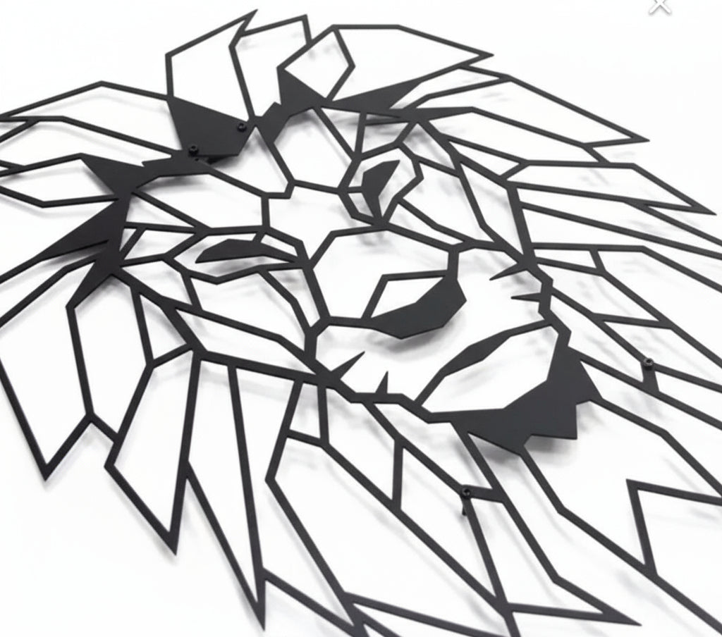 Geometric Lion Head Wall Decor