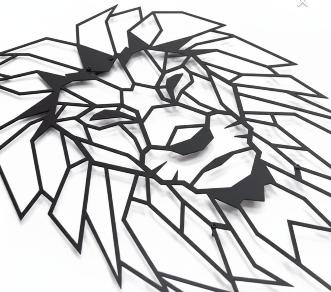 Geometric Lion Head Wall Decor