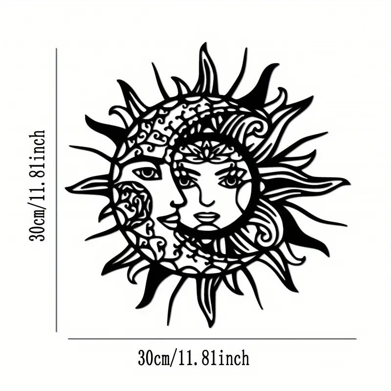 Intertwined Sun and Moon Wall Decoration: Celestial and Mystical Balance
