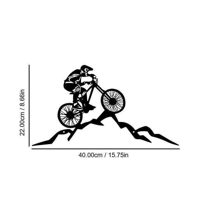 Extreme and Adventure Downhill Mountain Biking Silhouette Wall Art