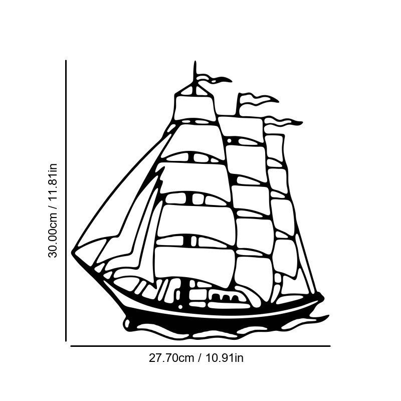 Wall Decoration Tall Ship Line Nautical Art Metal