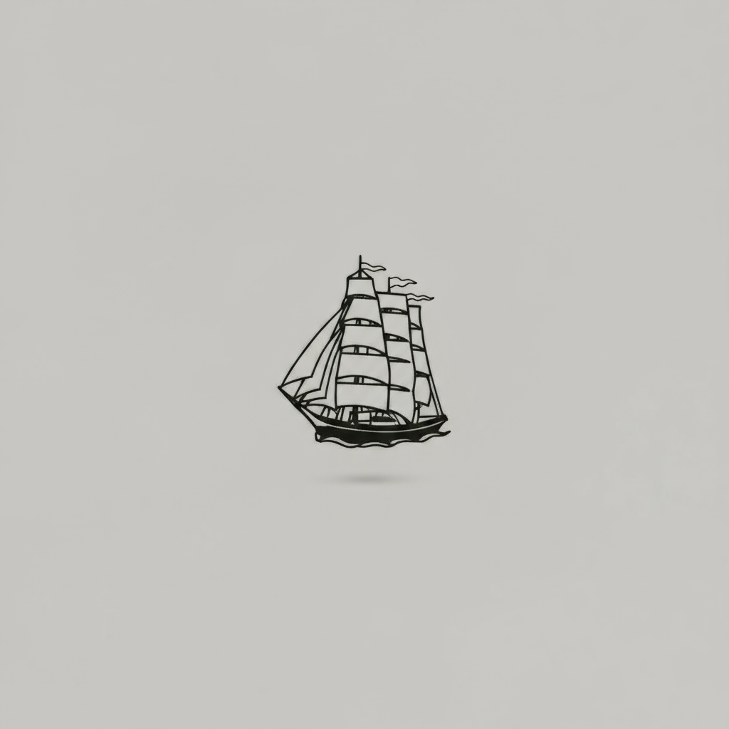 Wall Decoration Tall Ship Line Nautical Art Metal