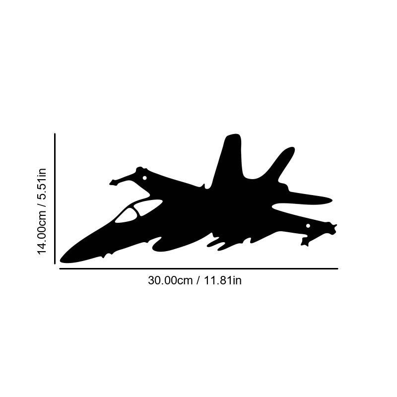Fighter Silhouette Wall Art - Aeronautical Metal