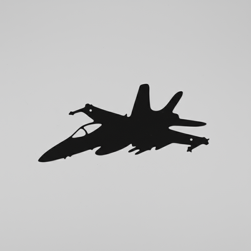 Fighter Silhouette Wall Art - Aeronautical Metal