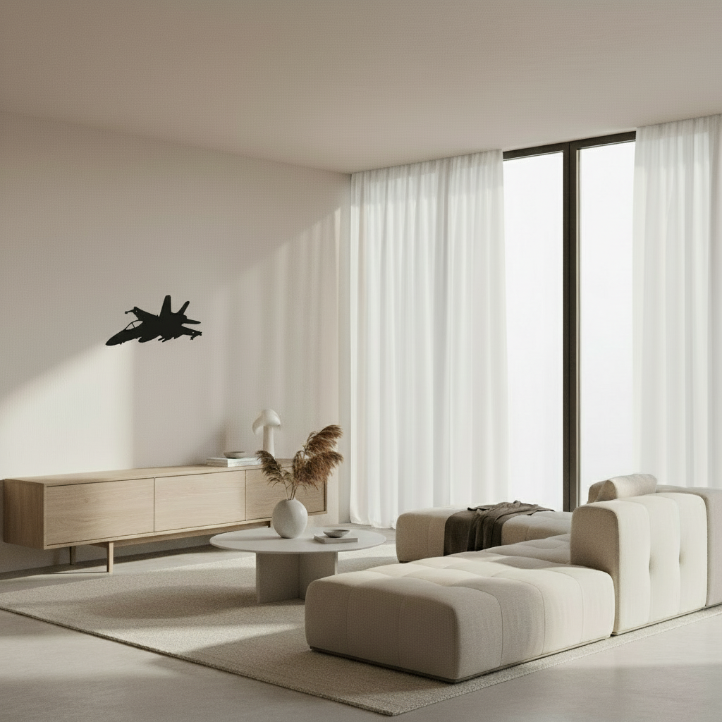 Fighter Silhouette Wall Art - Aeronautical Metal