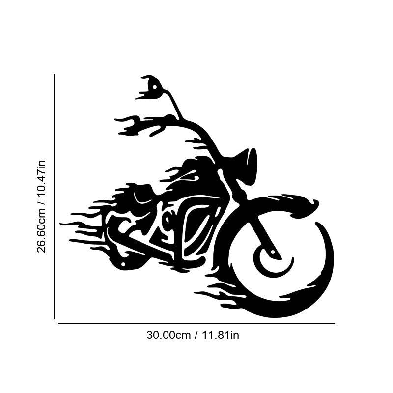 Motorcycle Cruiser Wall Art at Full Speed ​​Dynamic Line Art Metal