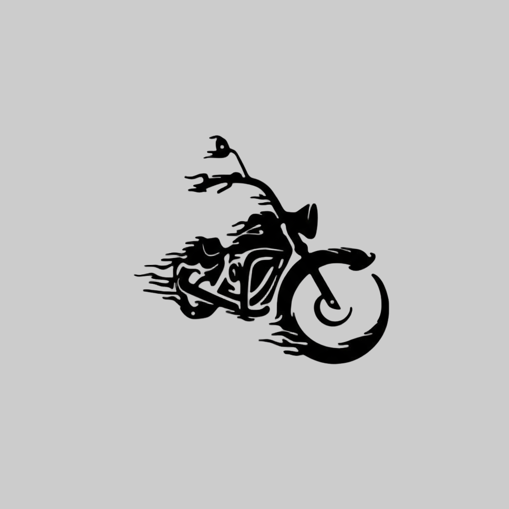 Motorcycle Cruiser Wall Art at Full Speed ​​Dynamic Line Art Metal