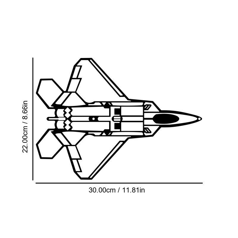 Stealth Fighter Wall Art Top View Line Art Aeronautics Precision Metal