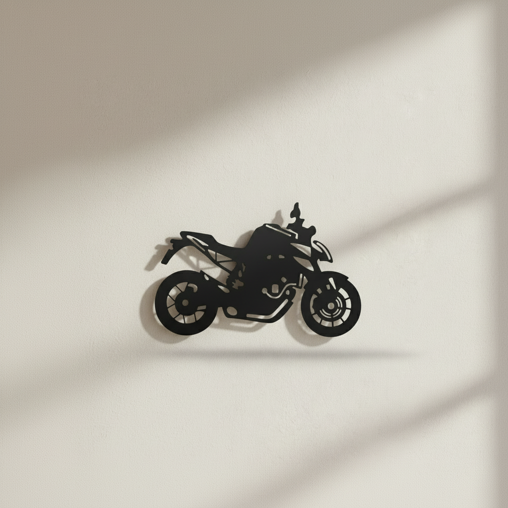 Naked Bike Silhouette Wall Art: Spirit of Speed ​​and Urban Design