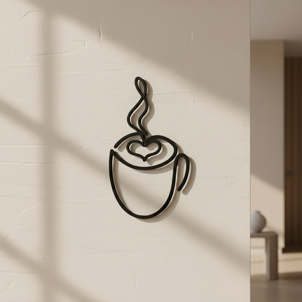 Coffee Love Minimalist Cup Wall Art Decor