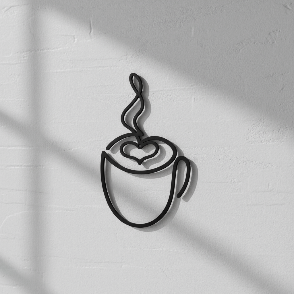 Coffee Love Minimalist Cup Wall Art Decor