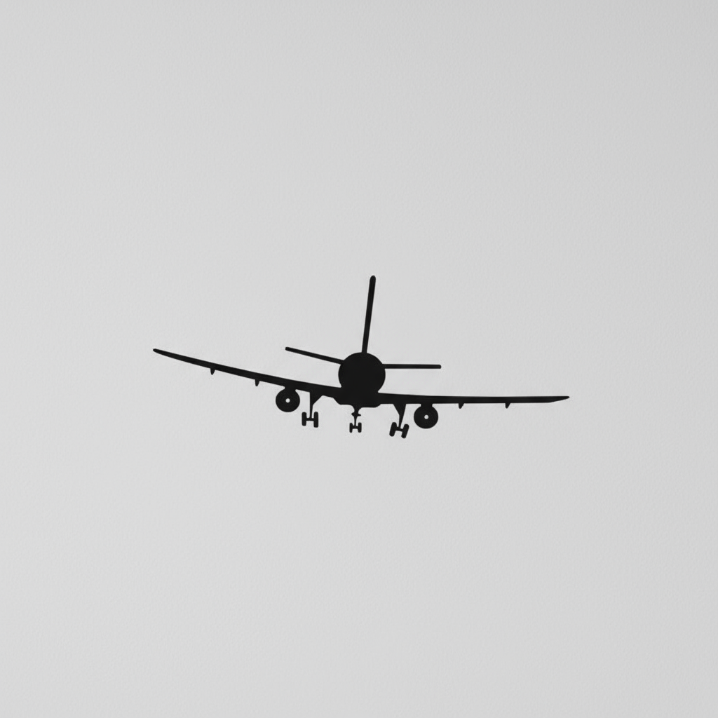 Wall Art: Airplane Approaching - Streamlined Aeronautical Silhouette