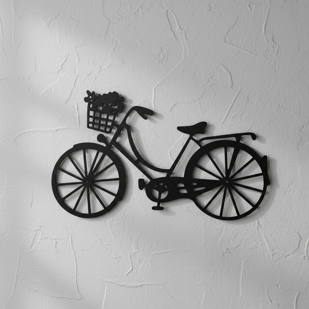 Vintage Metal Bicycle Wall Art Line Art Rustic Style