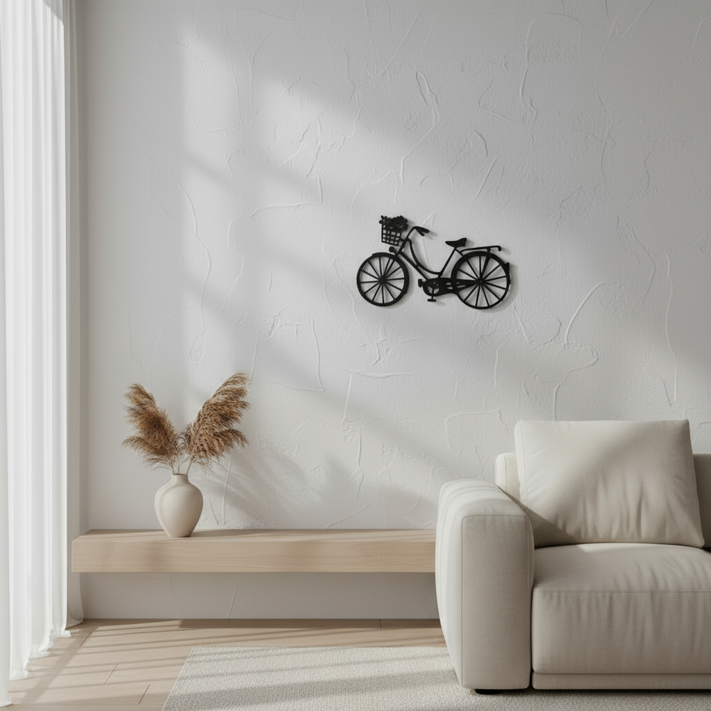 Vintage Metal Bicycle Wall Art Line Art Rustic Style