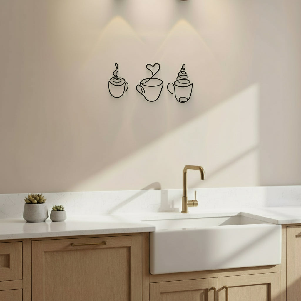 Minimalist Trio Cups Wall Decor