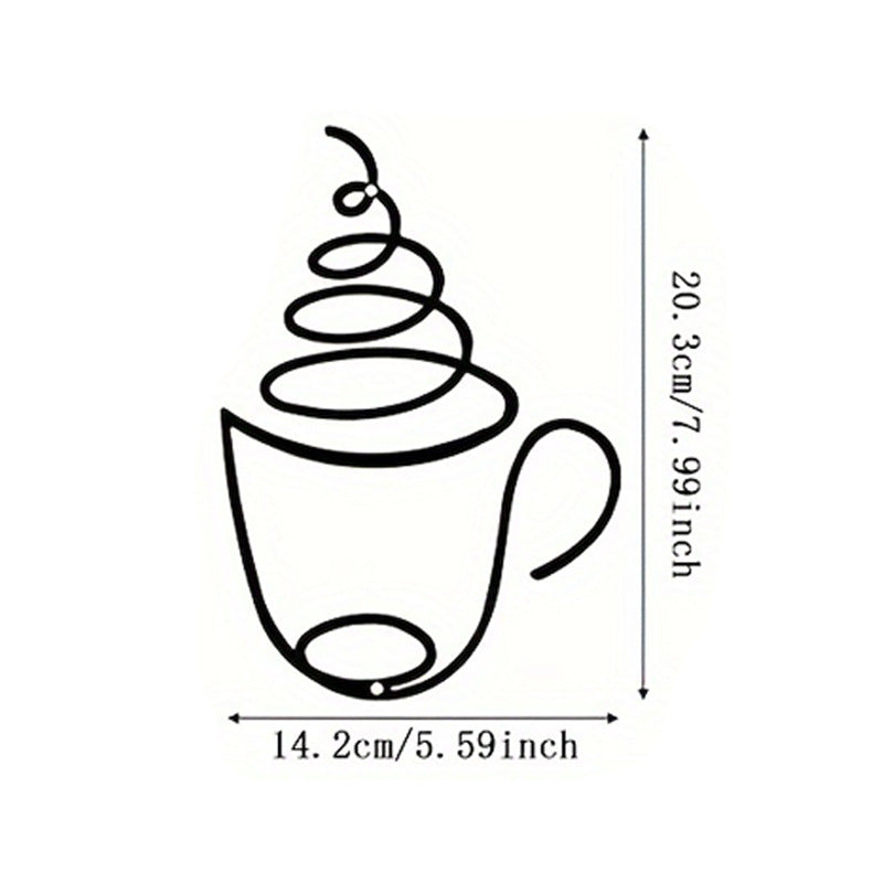 Minimalist spiral coffee cup wall decoration