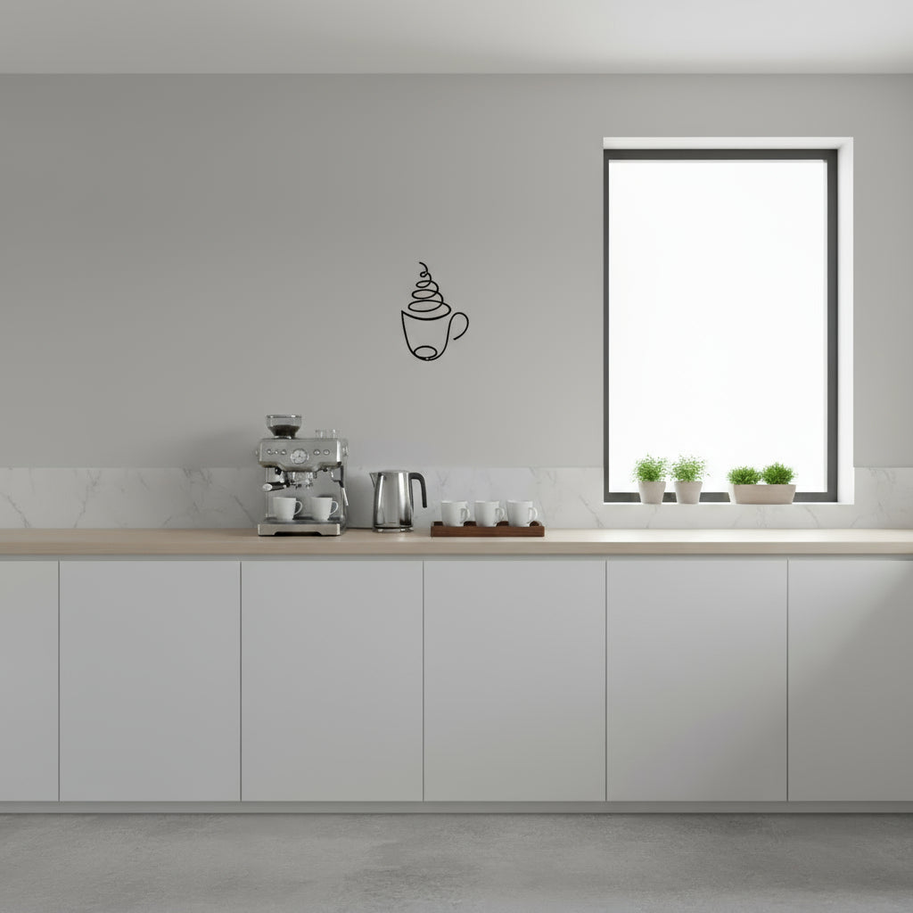 Minimalist spiral coffee cup wall decoration