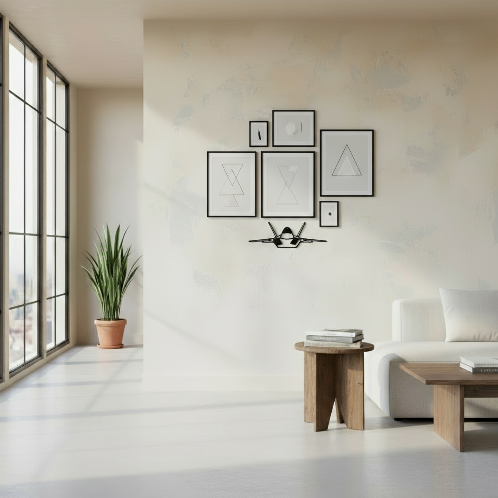 Modern Stealth Fighter Wall Art Aeronautical Metal