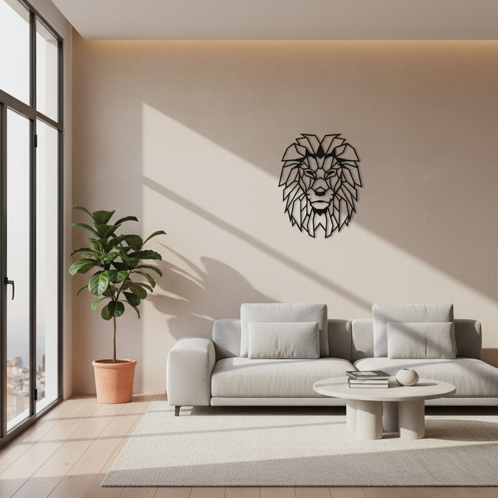 Geometric Lion Head Wall Decor