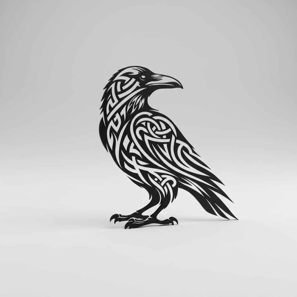 Wall Decoration: Raven with Celtic Interlacing