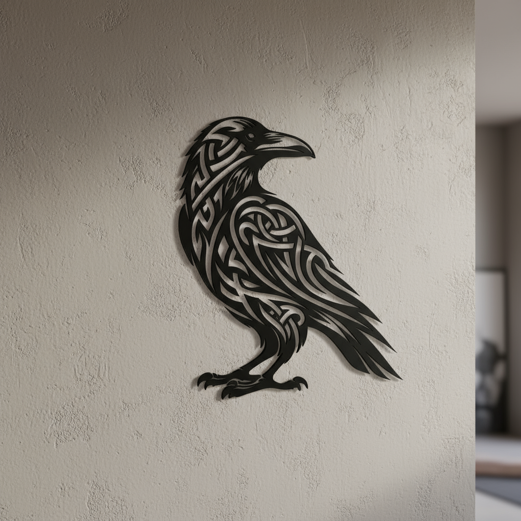 Wall Decoration: Raven with Celtic Interlacing