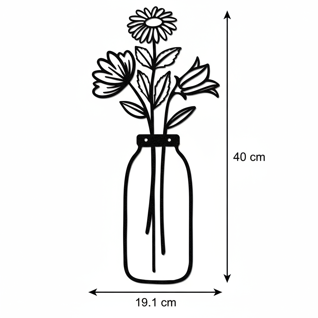 Décoration Murale Bouquet Champêtre Minimaliste Éloge de la Simplicité