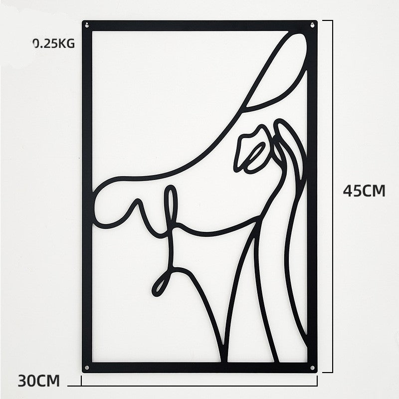Mysterious Elegance Wall Decor: Line Art, Hat and Sensuality