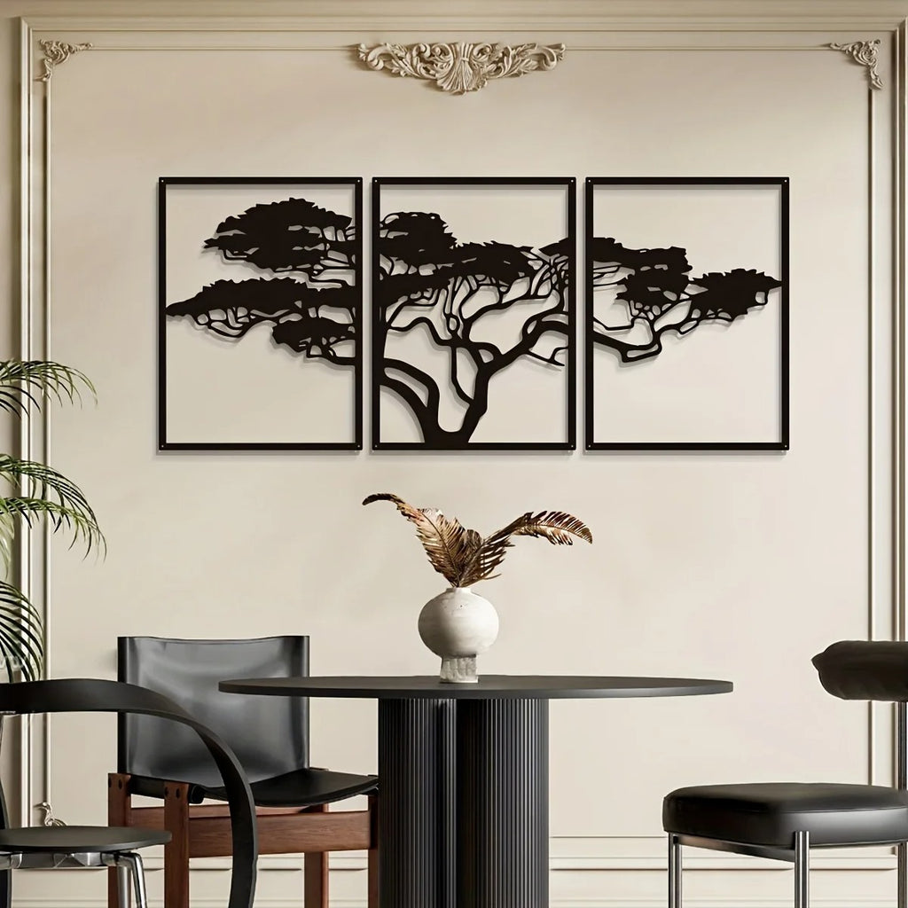 Savannah Tree Triptych Wall Decoration