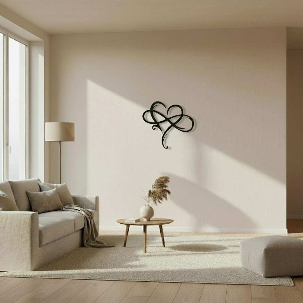 Intertwined Heart &amp; Infinity Wall Decoration - Symbol of Eternal Love