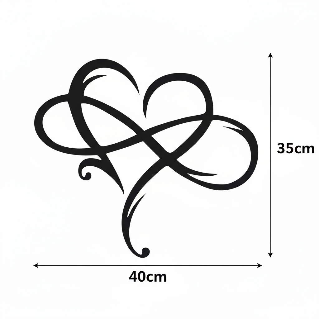 Intertwined Heart &amp; Infinity Wall Decoration - Symbol of Eternal Love