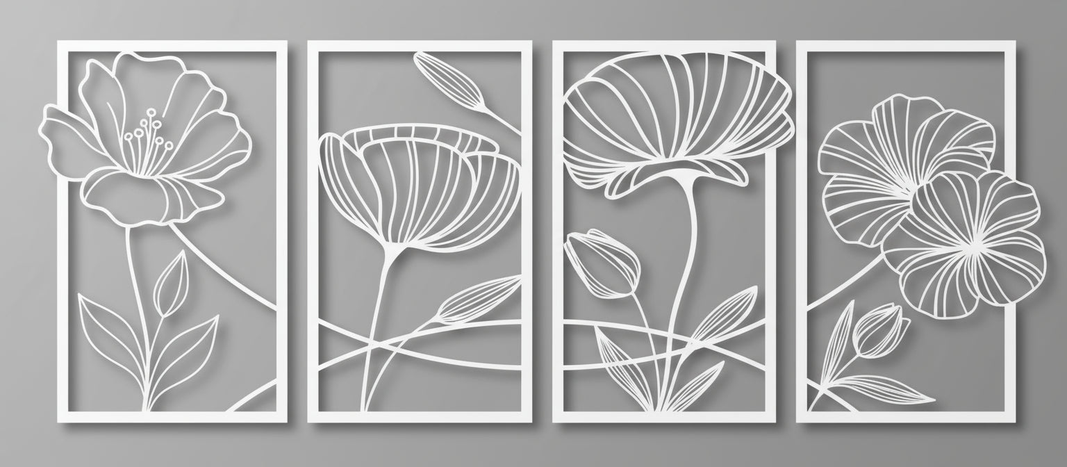 Panoramic Wall Decoration Continuous Floral Art
