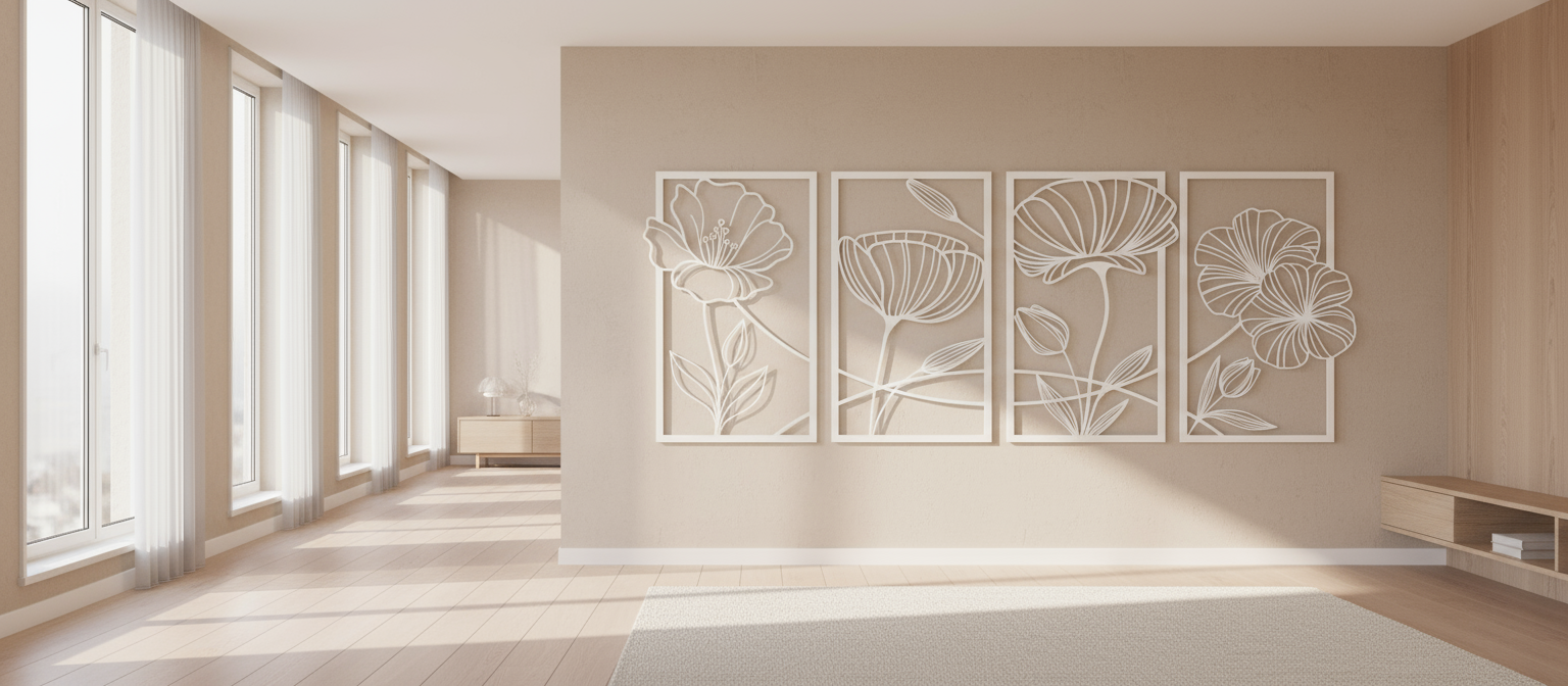 Panoramic Wall Decoration Continuous Floral Art