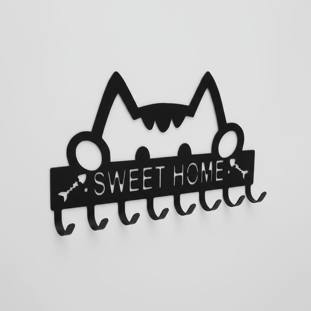 Sweet Home Design Minimalist Black Cat Decorative Wall Mount