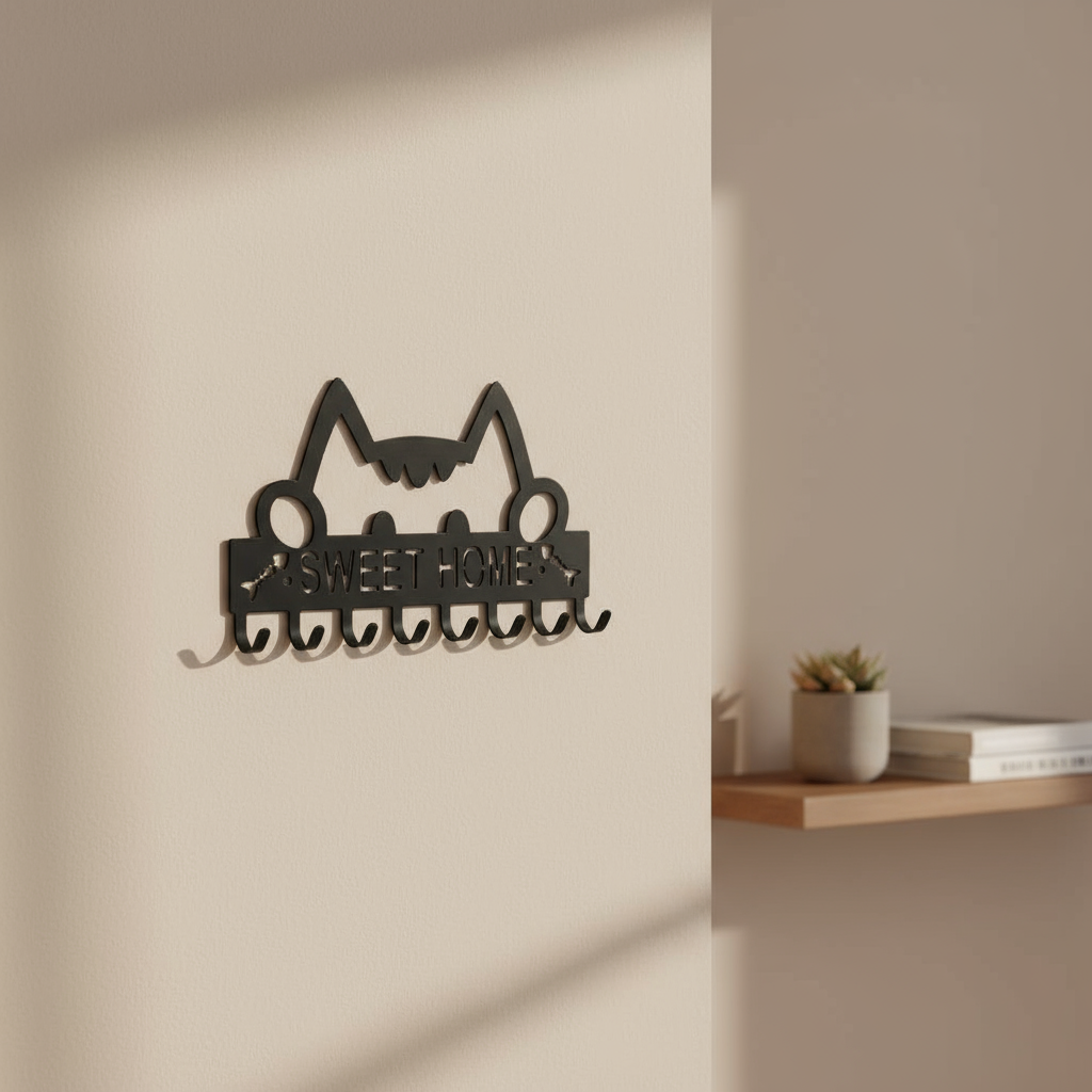 Sweet Home Design Minimalist Black Cat Decorative Wall Mount