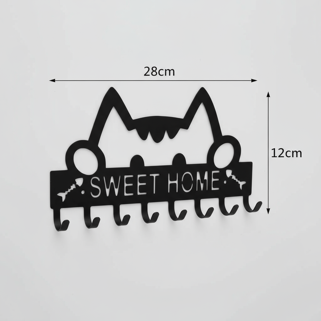 Sweet Home Design Minimalist Black Cat Decorative Wall Mount