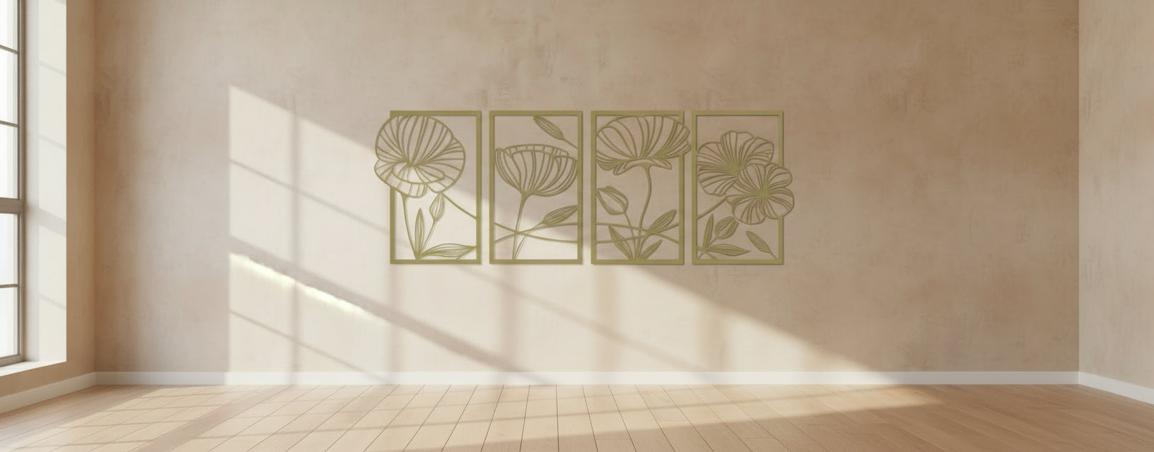 Panoramic Wall Decoration Continuous Floral Art