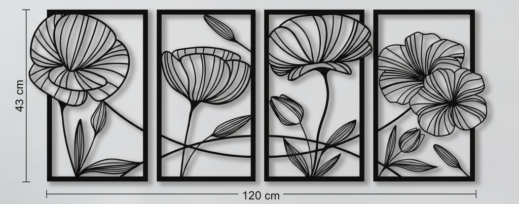Panoramic Wall Decoration Continuous Floral Art