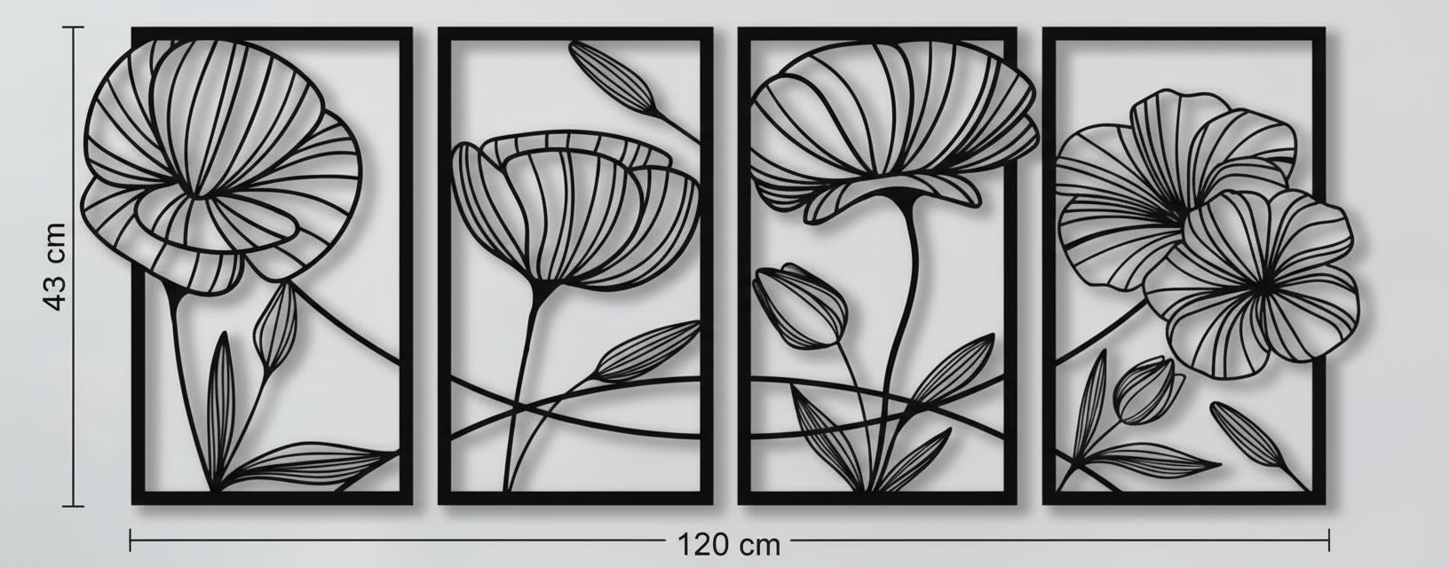 Panoramic Wall Decoration Continuous Floral Art