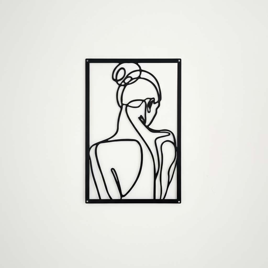 Elegant and Minimalist Line Art Female Silhouette Wall Art