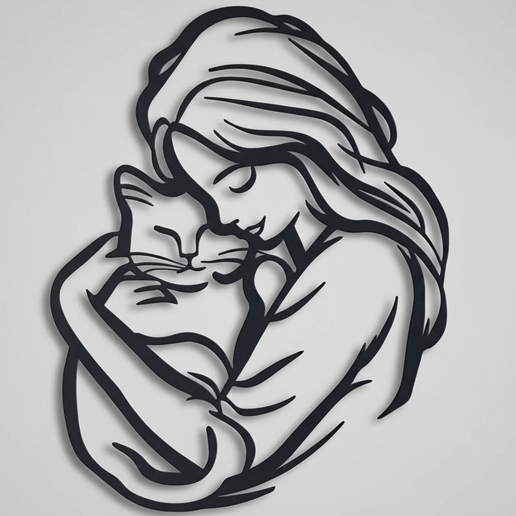 Décoration Murale Femme et Chat
