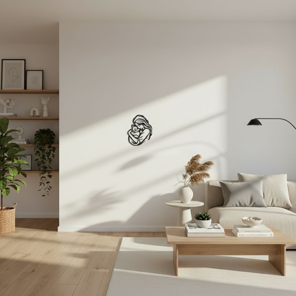 Décoration Murale Femme et Chat