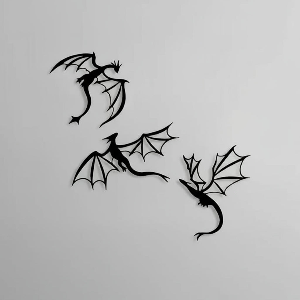 Aerial Dragons Triptych Wall Decoration