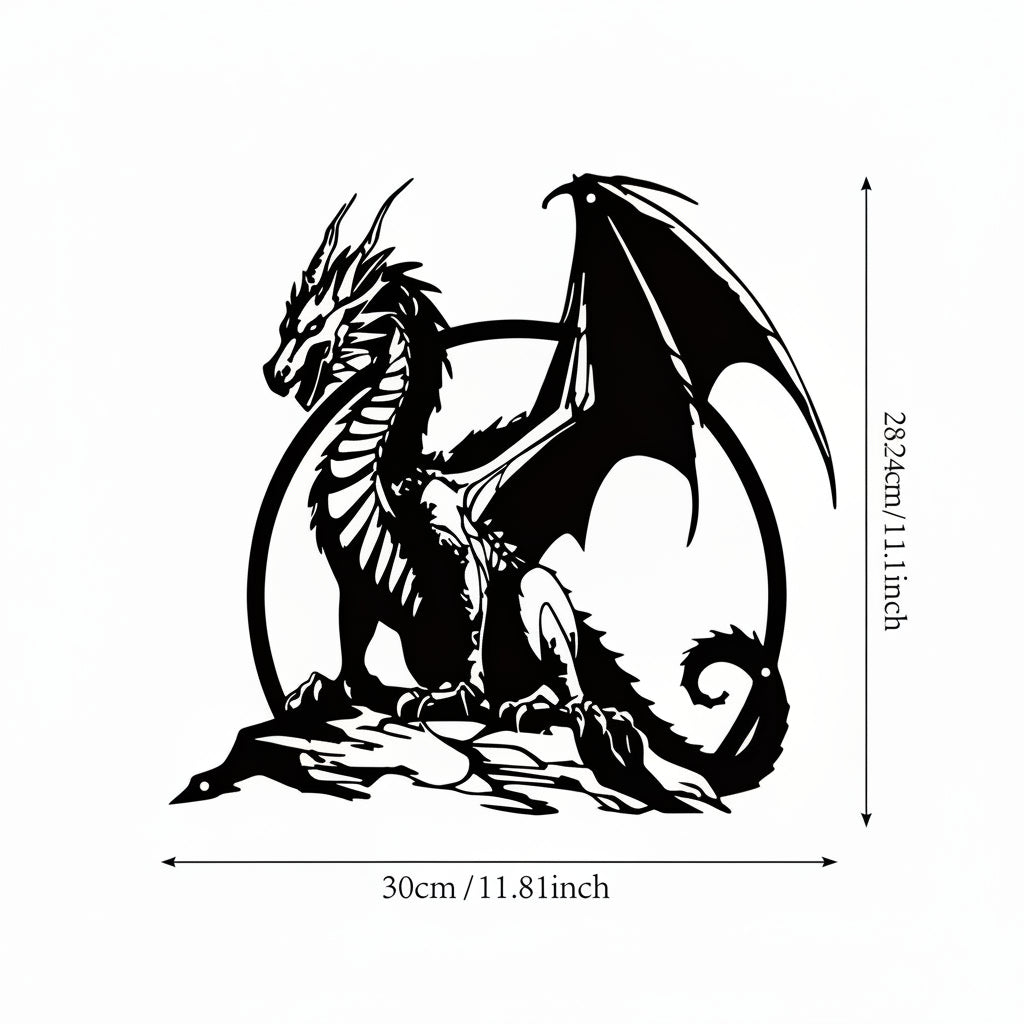 Wall Decoration The Legendary Dragon Silhouette Metal