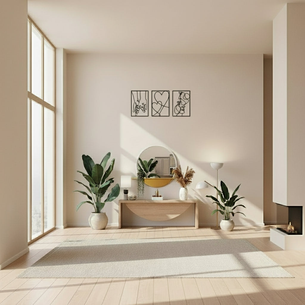 Triptych Wall Art Line Art Love