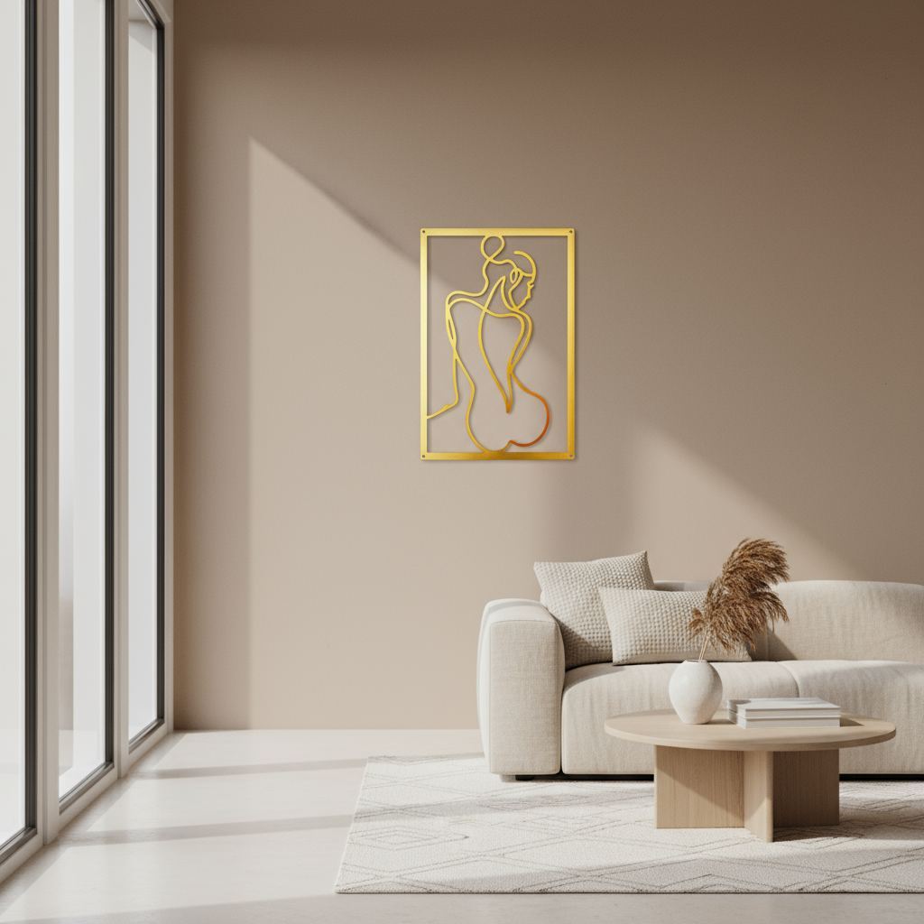 Nude Female Seated Wall Art - Clean and Sensual Line Art